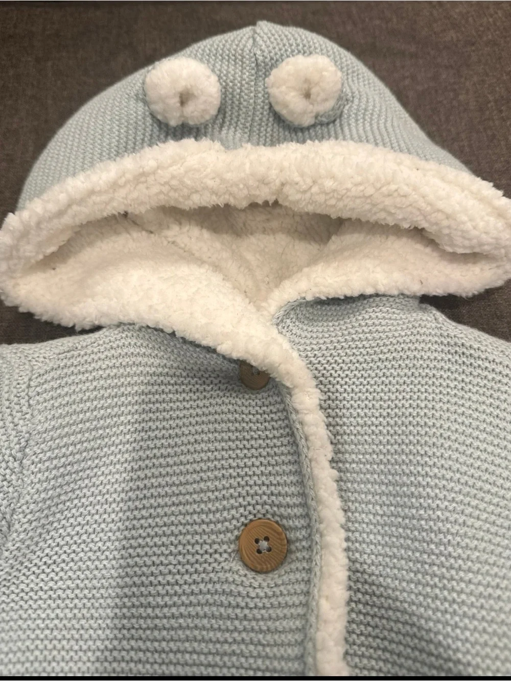 Carter's Blue Sherpa Lined Knit Hooded Coat 24 months